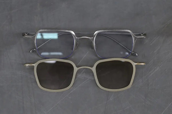 Rigards X TVA joint RG2004TVA titanium aluminum magnesium alloy double-layer sunglasses series RG-RG2004TVA-FGYJKQHP retro silver + gold frame transparent + light gray lens